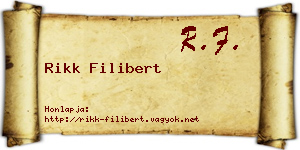 Rikk Filibert névjegykártya